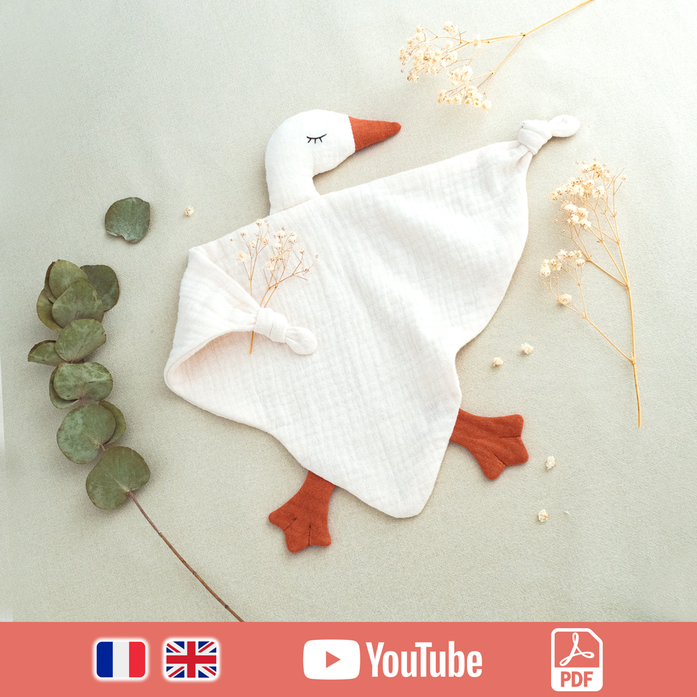 Patron couture pdf du doudou oie pour bébé