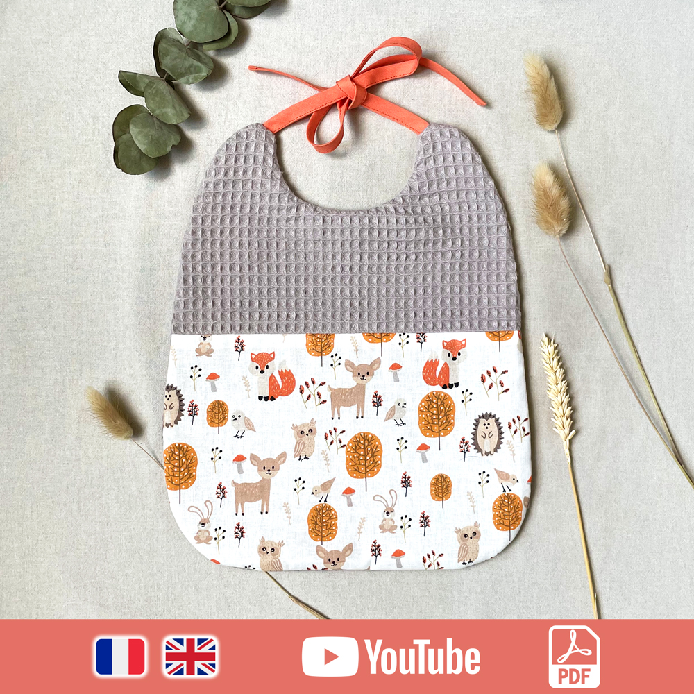Patron couture PDF de bavoir pour bébé facile