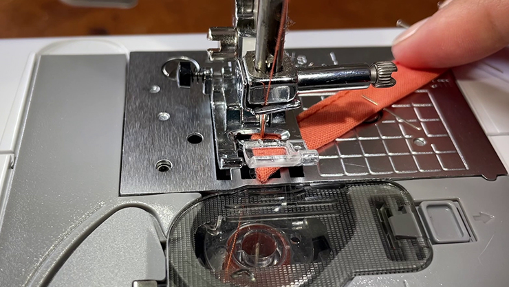 sewing the baby bib ties