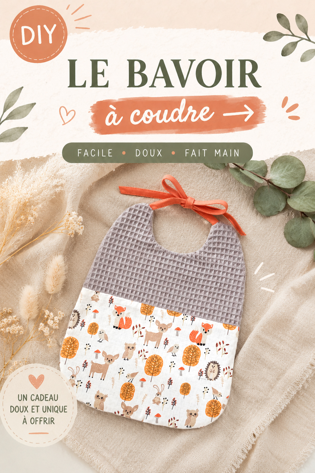 Patron du bavoir à coudre facile