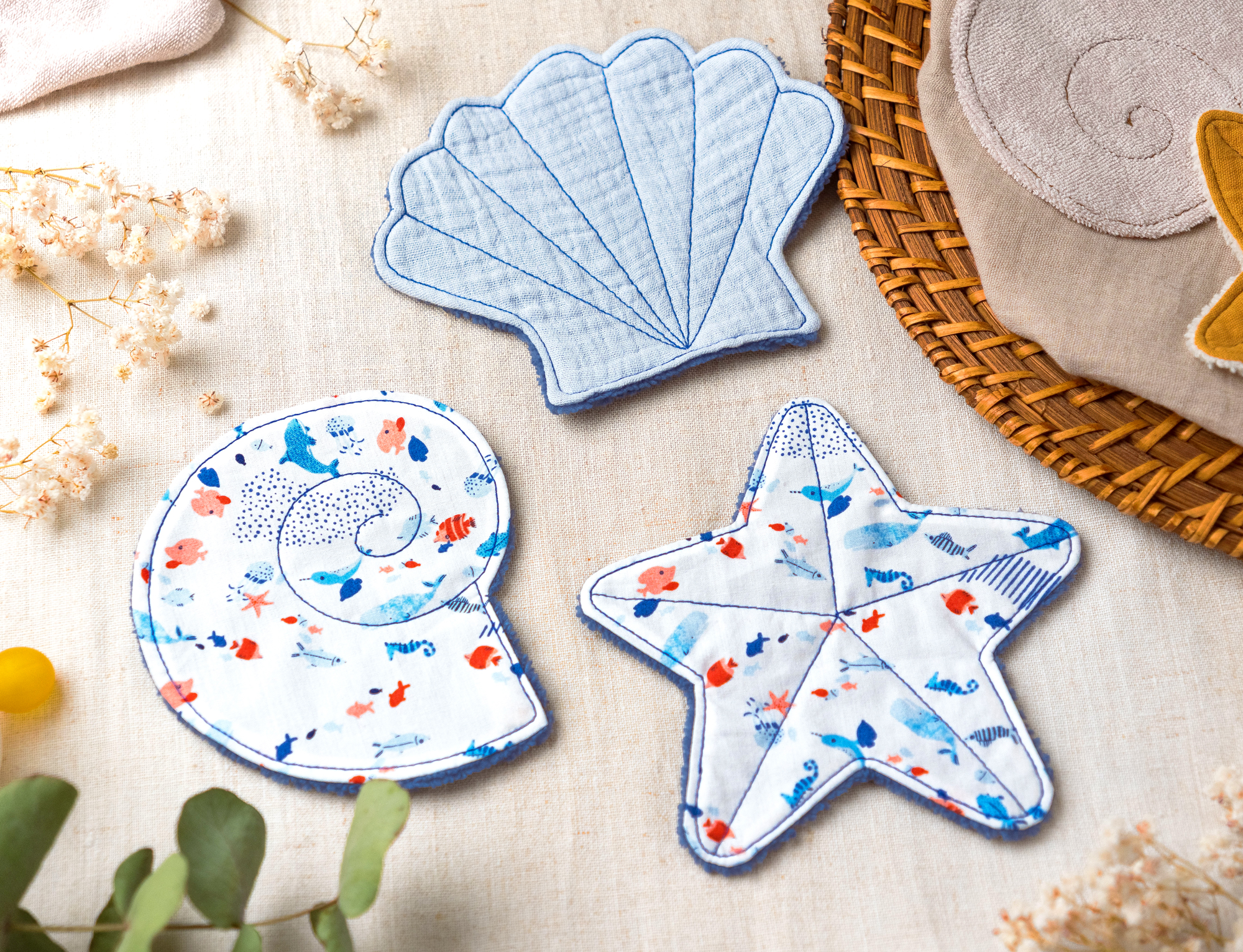 Patron couture gratuit de lingettes lavables pour bébé